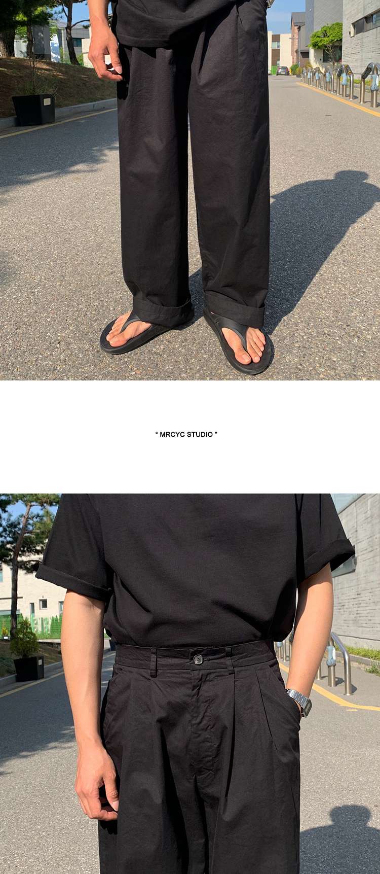 黒コーデ リラックスワイドパンツ - モノトーンスタイルの定番