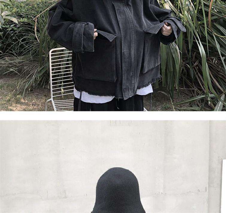 黒コーデ オーバーサイズフリンジジャケット