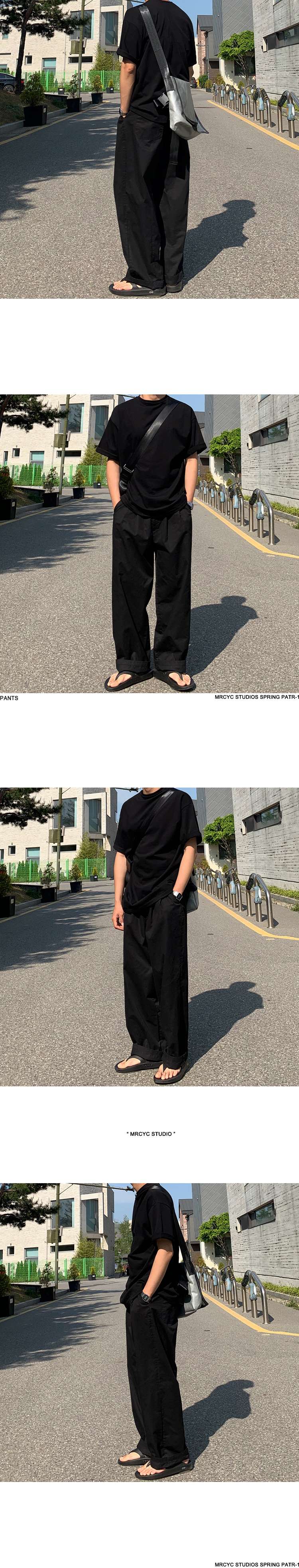黒コーデ リラックスワイドパンツ - モノトーンスタイルの定番