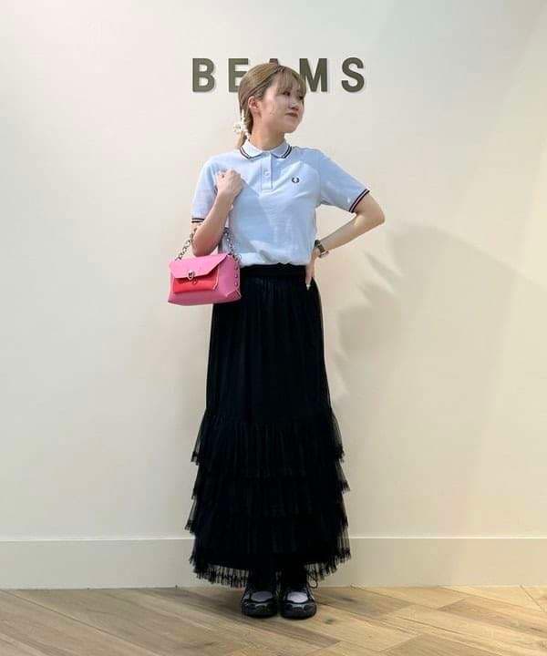 黒コーデ ふんわりチュールティアードロングスカート