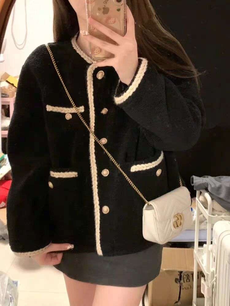 黒コーデ クラシックツイードジャケット&ブーツセット
