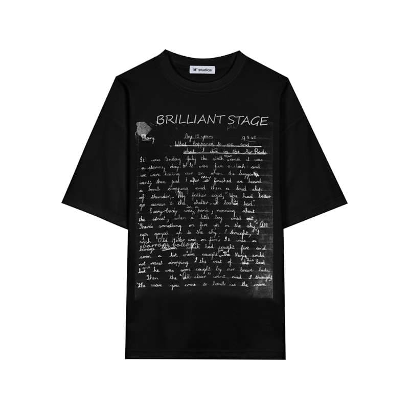 黒コーデ ブリリアントステージ メッセージTシャツ