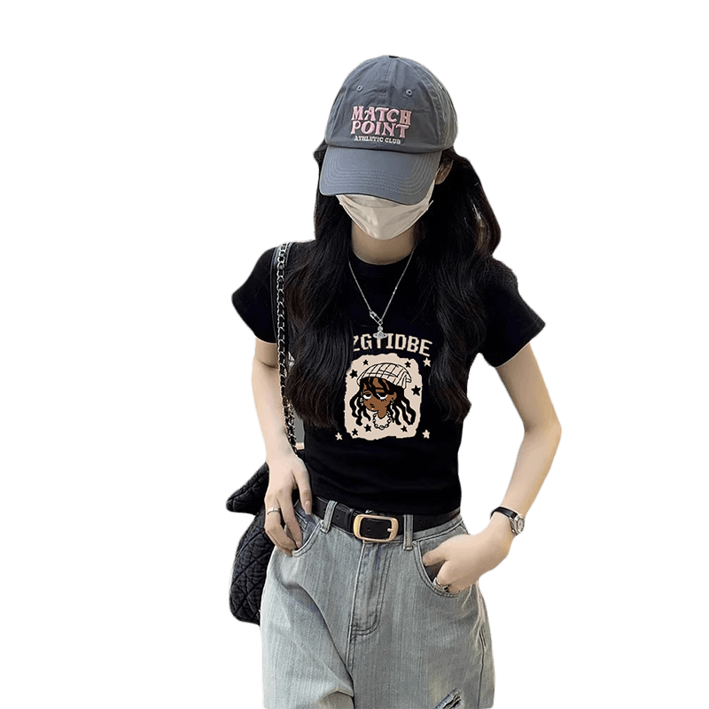黒コーデ グラフィックTシャツ4枚セット ストリートファッション