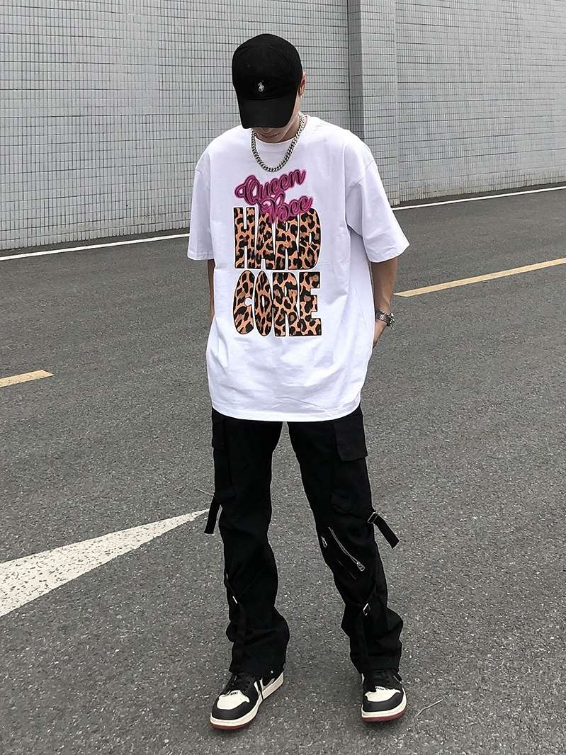 黒コーデ ストリートゴシックカーゴパンツ