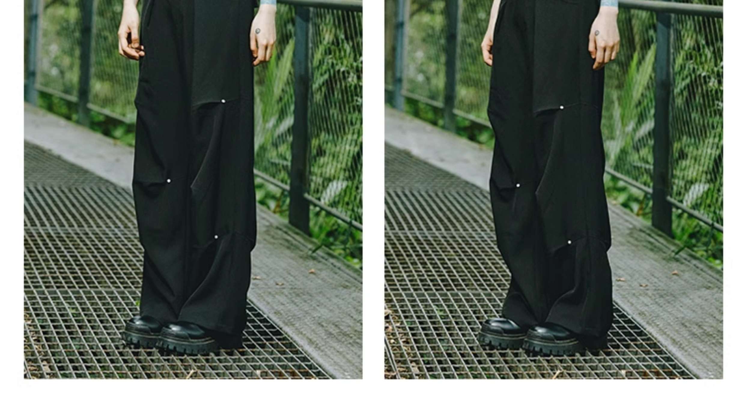 黒コーデ ワイドレッグカーゴパンツ - アーバンストリート