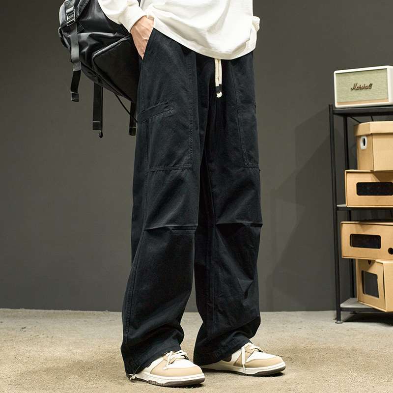 黒コーデ サマーカジュアルワイドパンツ ZhuoKai