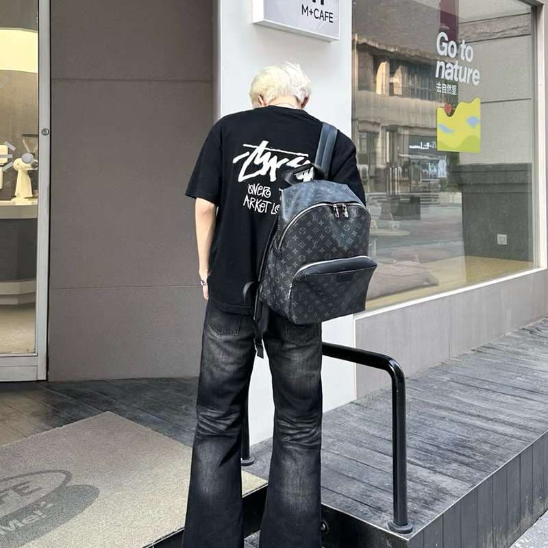 黒コーデ モードストリートオーバーサイズTシャツ