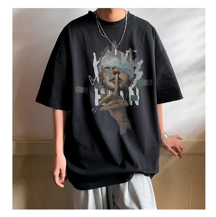 黒コーデ ミステリアスシルエットオーバーサイズTシャツ