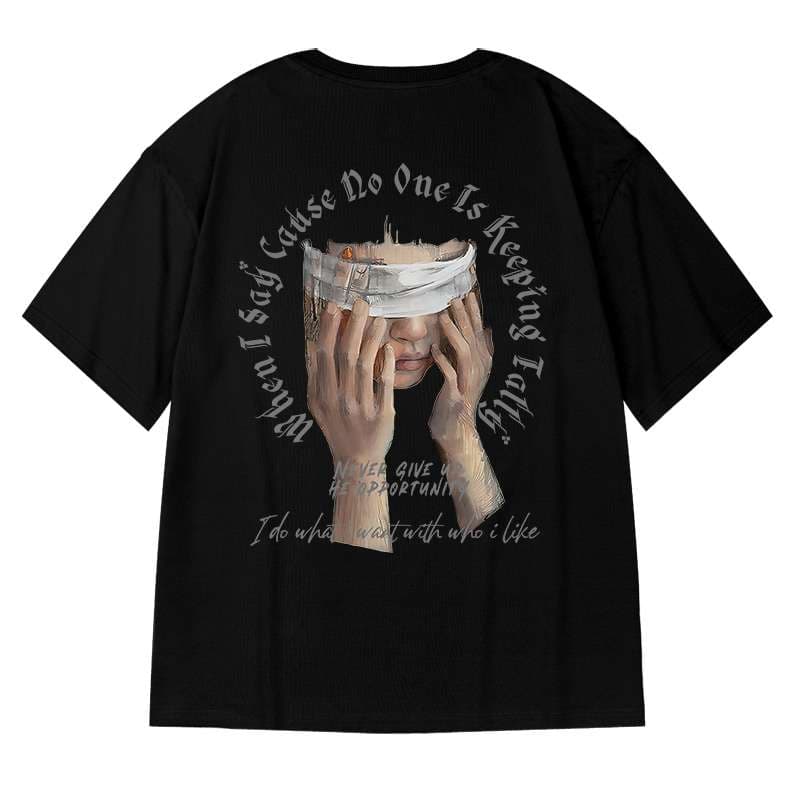 黒コーデ 神秘的ビジョン オーバーサイズTシャツ