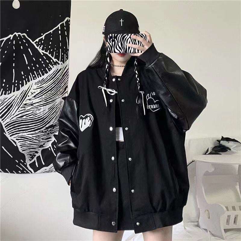 黒コーデ ゴシックストリートスタイルジャケット