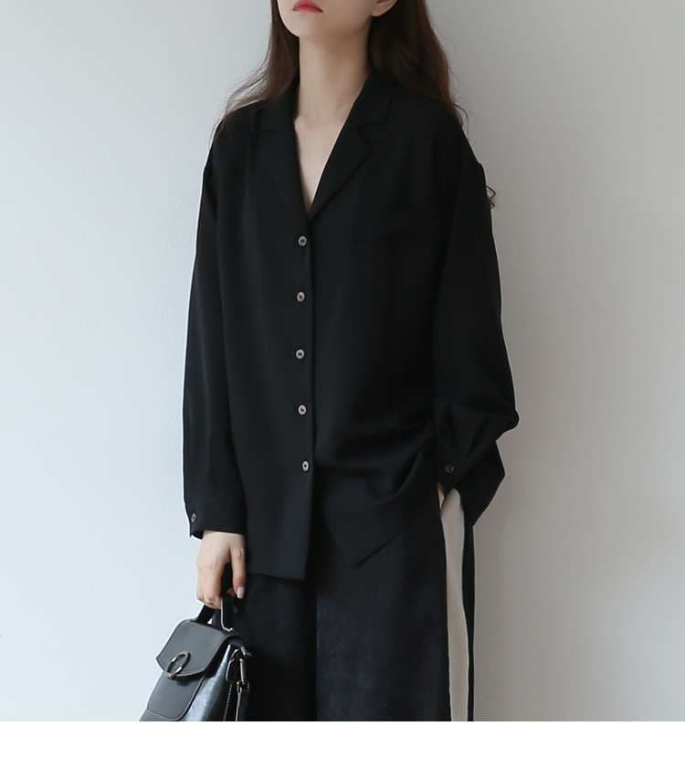黒コーデ オーバーサイズシャツジャケット
